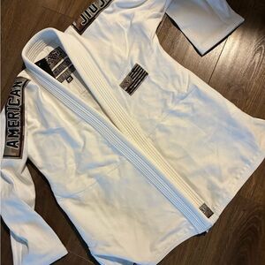 White Jiu Jitsu Gi with Patches level black